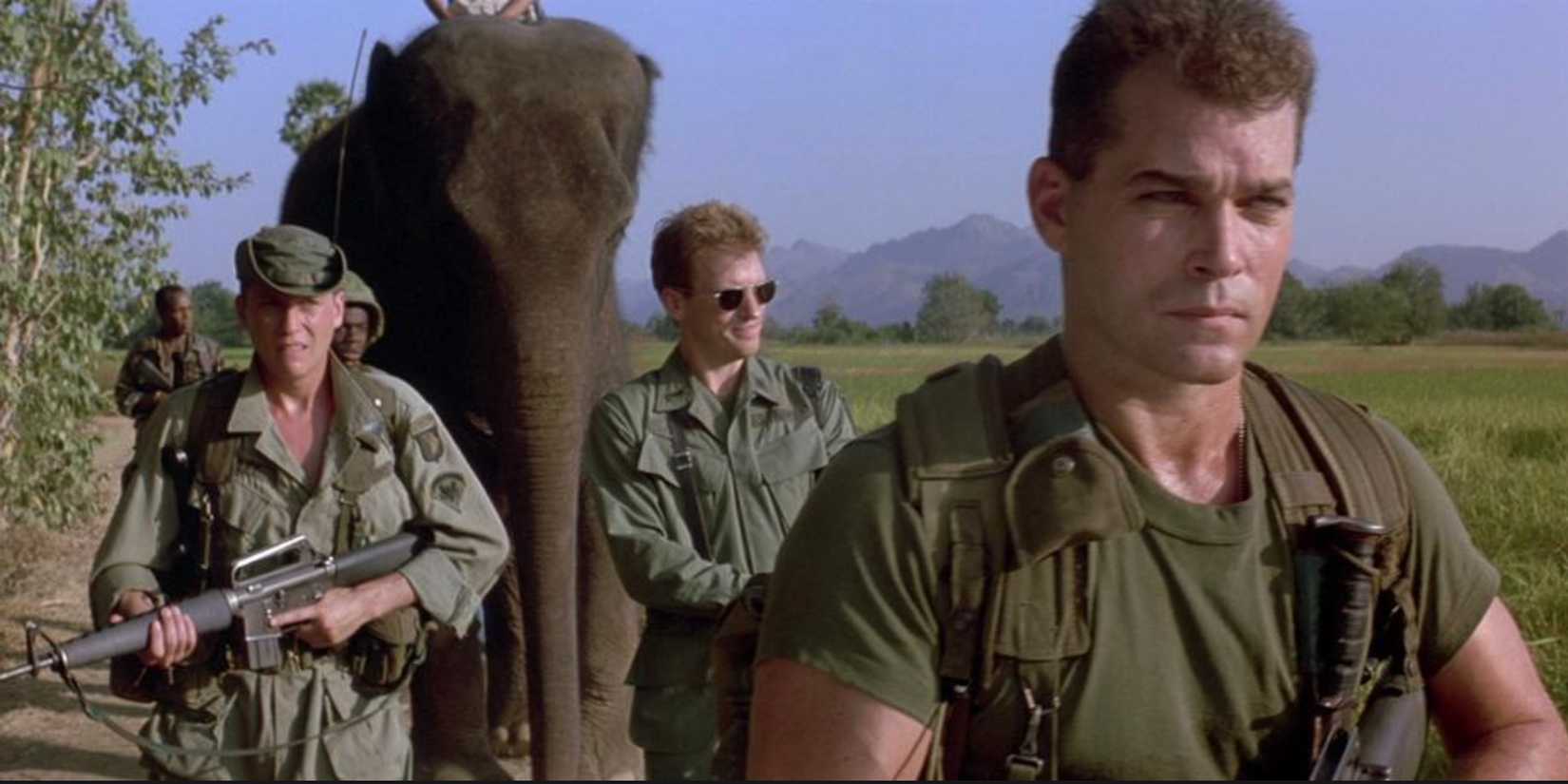 Ray Liotta leads soldiers and a giant elephant in Vietnam in Operation Dumbo Drop